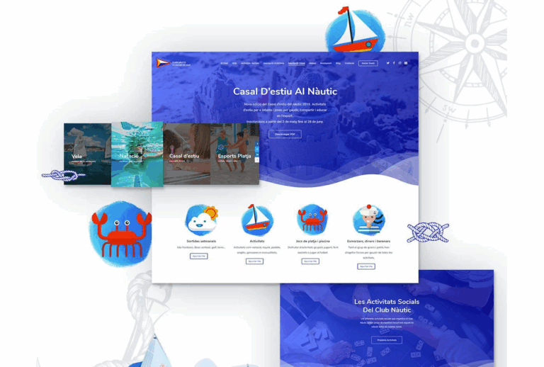 Vista previa de la nueva página web del club Nautic Vilassar de Mar